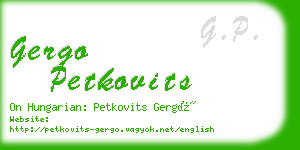 gergo petkovits business card